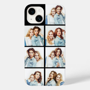 Aangepaste fotocollage 7 vierkante foto's Zwart Case-Mate iPhone 14 Hoesje