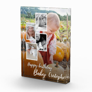 Aangepaste Fotocollage Baby Verjaardagsnaam Fotoblokken