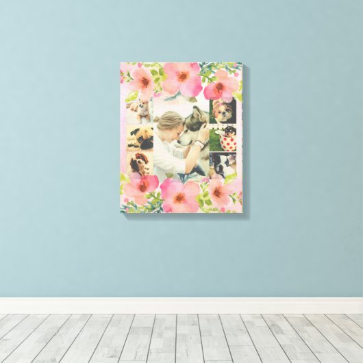 Aangepaste fotocollage canvas afdruk (Insitu (Houten vloer))