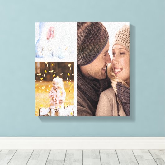 Aangepaste Fotocollage Canvas - Wit Lijst (Insitu (Houten vloer))