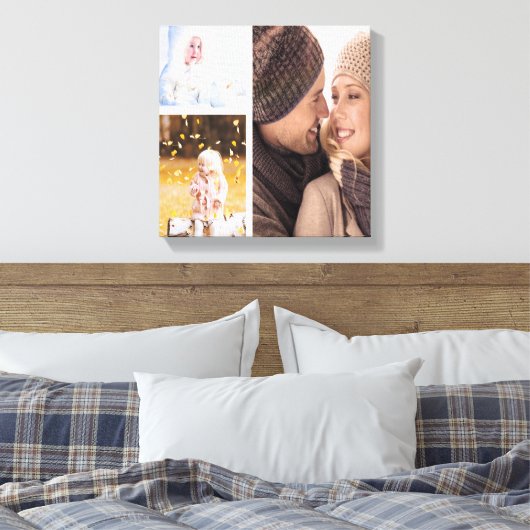 Aangepaste Fotocollage Canvas - Wit Lijst (Insitu (Slaapkamer))