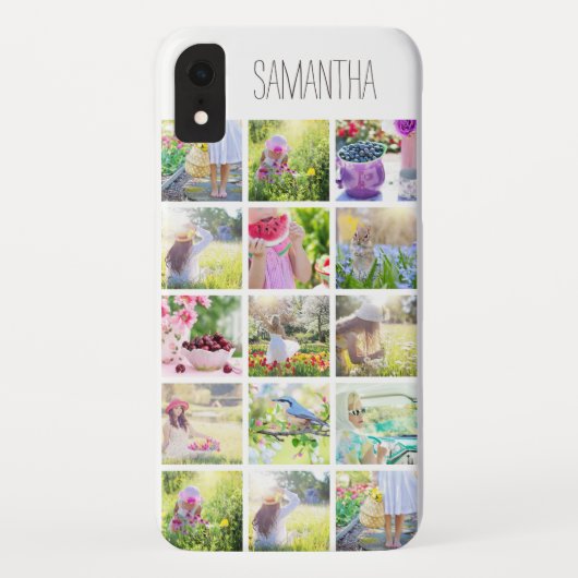 Aangepaste fotocollage en -naam Case-Mate iPhone case (Achterkant)
