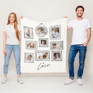 Aangepaste Fotocollage Familie Liefde Fleece Deken