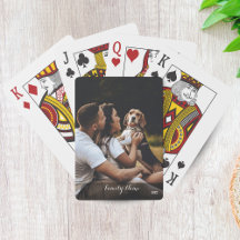Aangepaste Fotocollage Familie Naam Zwarte Pokerka