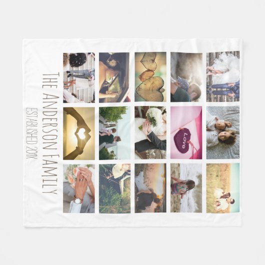 Aangepaste fotocollage fleece deken (Voorkant (Horizontaal))