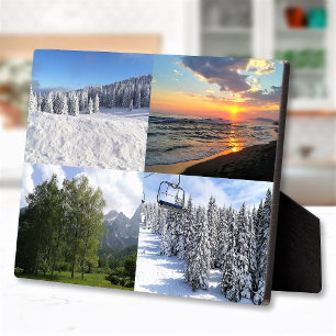 Aangepaste Fotocollage Frameloze Ezel Achter Plaqu Fotoplaat