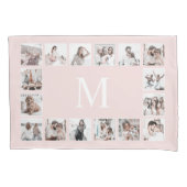 Aangepaste Fotocollage Gepersonaliseerd Roze Kussensloop (Voorkant)