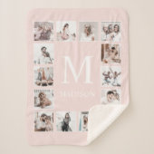 Aangepaste Fotocollage Gepersonaliseerd Roze Sherpa Deken (Voorkant)
