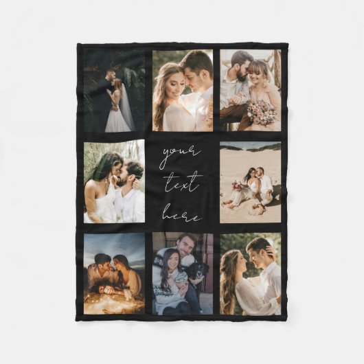 Aangepaste Fotocollage Gepersonaliseerde Afbeeldin Fleece Deken (Voorkant)