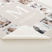 Aangepaste Fotocollage Gepersonaliseerde Beige Sherpa Deken (3/4)