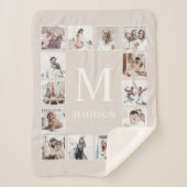 Aangepaste Fotocollage Gepersonaliseerde Beige Sherpa Deken (Voorkant)