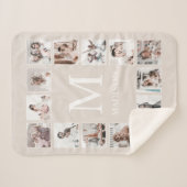 Aangepaste Fotocollage Gepersonaliseerde Beige Sherpa Deken (Voorkant (horizontaal))