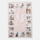 Aangepaste Fotocollage Gepersonaliseerde Blush Pin Theedoek (Verticaal)