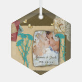 Aangepaste  fotocollage glas ornament (Voorkant)