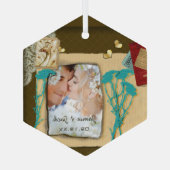 Aangepaste  fotocollage glas ornament (Achterkant)