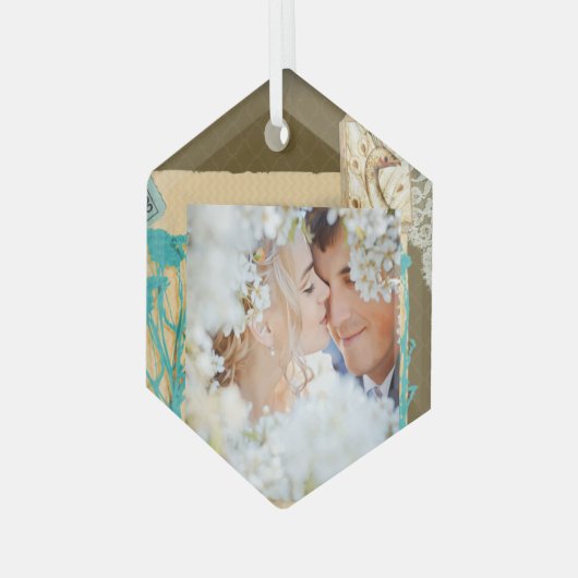 Aangepaste  fotocollage glas ornament (Voorkant links)