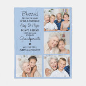 Aangepaste fotocollage grootouders fleece deken (Voorkant)