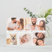 Aangepaste fotocollage Happy Vaderdag Feestdagenkaart (Staand voorkant)