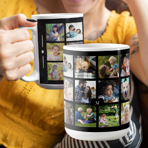 Aangepaste fotocollage initiaal gepersonaliseerd z koffiemok