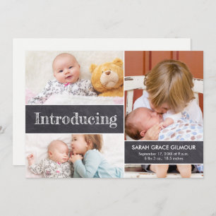 Aangepaste fotocollage Introductie 3e Baby Aankondiging