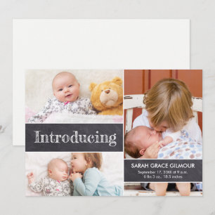 Aangepaste fotocollage Introductie van de 3e baby Aankondiging