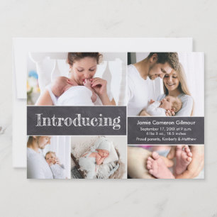 Aangepaste fotocollage Introductie van de geboorte Aankondiging