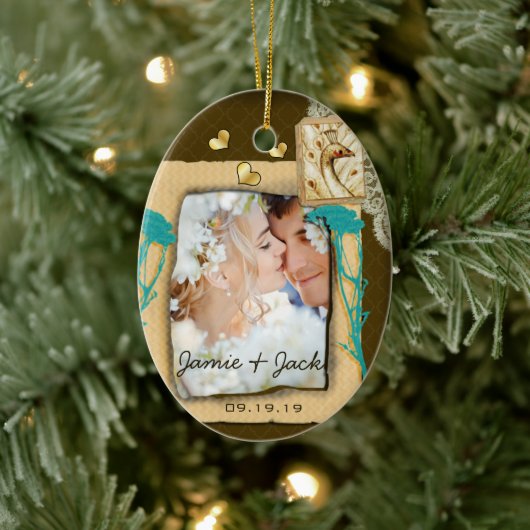 Aangepaste  fotocollage keramisch ornament (Boom)