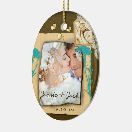 Aangepaste  fotocollage keramisch ornament (Links)