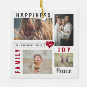 Aangepaste fotocollage Love Joy Family Keramisch Ornament (Voorkant)