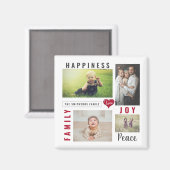 Aangepaste fotocollage Love Joy Family Magneet (Voorkant / Achterkant)