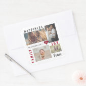 Aangepaste fotocollage Love Joy Family Vierkante Sticker (Envelop)