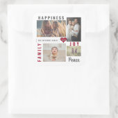 Aangepaste fotocollage Love Joy Family Vierkante Sticker (Tas)
