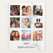 Aangepaste fotocollage marmeren monogram 2027 wit planner (Voorkant)