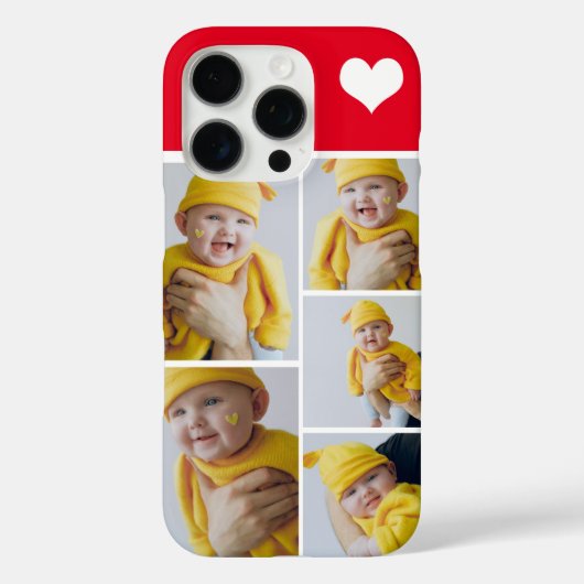 Aangepaste fotocollage met hart Case-Mate iPhone case (Achterkant)