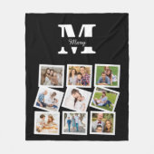 Aangepaste fotocollage met naam en monogram fleece deken (Voorkant)