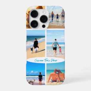 Aangepaste fotocollage met uw foto's en tekst iPhone 16 pro hoesje