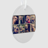 Aangepaste fotocollage met vierkante foto's ornament (voorkant)