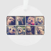 Aangepaste fotocollage met vierkante foto's ornament (voorkant)