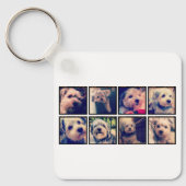 Aangepaste fotocollage met vierkante foto's sleutelhanger (Voorkant)