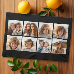 Aangepaste fotocollage met vierkante foto's theedoek