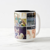 Aangepaste fotocollage opa tweetonige Mok (Voorkant rechts)