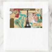 Aangepaste  fotocollage rechthoekige sticker (Tas)