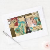 Aangepaste  fotocollage rechthoekige sticker (Envelop)