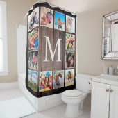 Aangepaste fotocollage Rustic Farmhouse Douchegordijn (In situ)