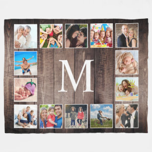 Aangepaste fotocollage Rustic Farmhouse Fleece Deken