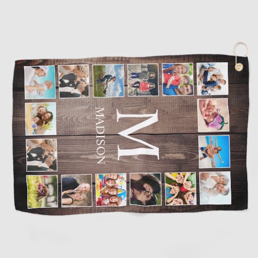 Aangepaste fotocollage Rustic Farmhouse Golfhanddoek (Horizontaal)