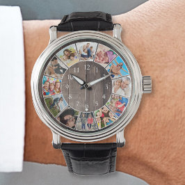 Aangepaste fotocollage Rustic Farmhouse Horloge