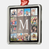 Aangepaste fotocollage Rustic Farmhouse Metalen Ornament (Links)