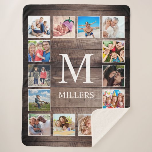 Aangepaste fotocollage Rustic Farmhouse Sherpa Deken (Voorkant)