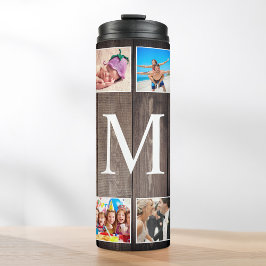 Aangepaste fotocollage Rustic Farmhouse Thermosbeker